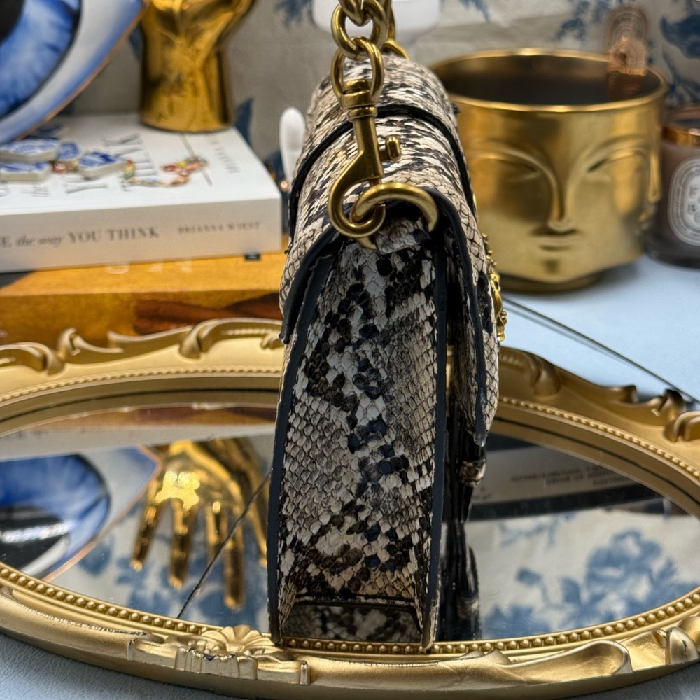 🆕 VERSACE JEANS COUTURE 🧿 NWT Medium Snakeskin-Effect Crossbody Shoulder Bag - Picture 6 of 16